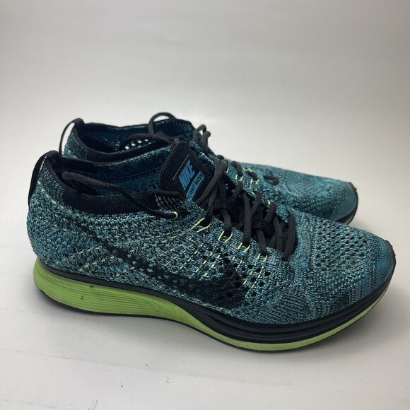 Nike Flyknit Racer Men’s Size 4.5 Blue Lagoon Knit Athletic Shoes - Picture 5 of 10